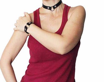black choker necklace black leather choker black bracelet black leather bracelet simple choker for women gift gothic choker bohemian choker