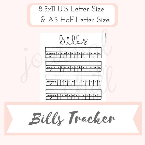 Bills Tracker: Bullet Journal Printable