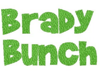 brady bunch embroidery font PES file 2 inch design machine embroidery instant download