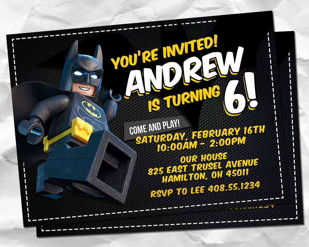 Lego Batman Birthday Party Invitations 10