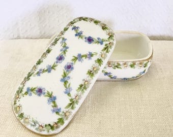 Imperial Crown China Floral Trinket Box