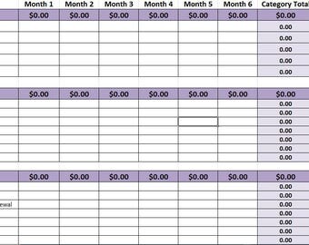 Budget worksheet | Etsy