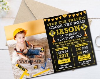 Construction Birthday Invitation, Construction Party Invitation, Construction Invitation, Construction Birthday Party, Construction Birthday