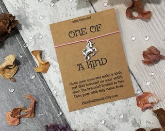 Unicorn Wish Bracelet, Unicorn Bracelet, Unicorn Charm, Unicorn Gift, Fantasy Bracelet, Unicorn Jewellery, Unicorn Present, Unicorn Gift