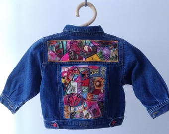 jacket kids, custom jacket, size 2 years, kids, jacket with patchwork jacket kids jacket