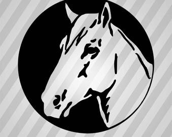 Horse head - Svg Dxf Eps Silhouette Rld RDWorks Pdf Png AI Files Digital Cut Vector File Svg File Cricut Laser Cut