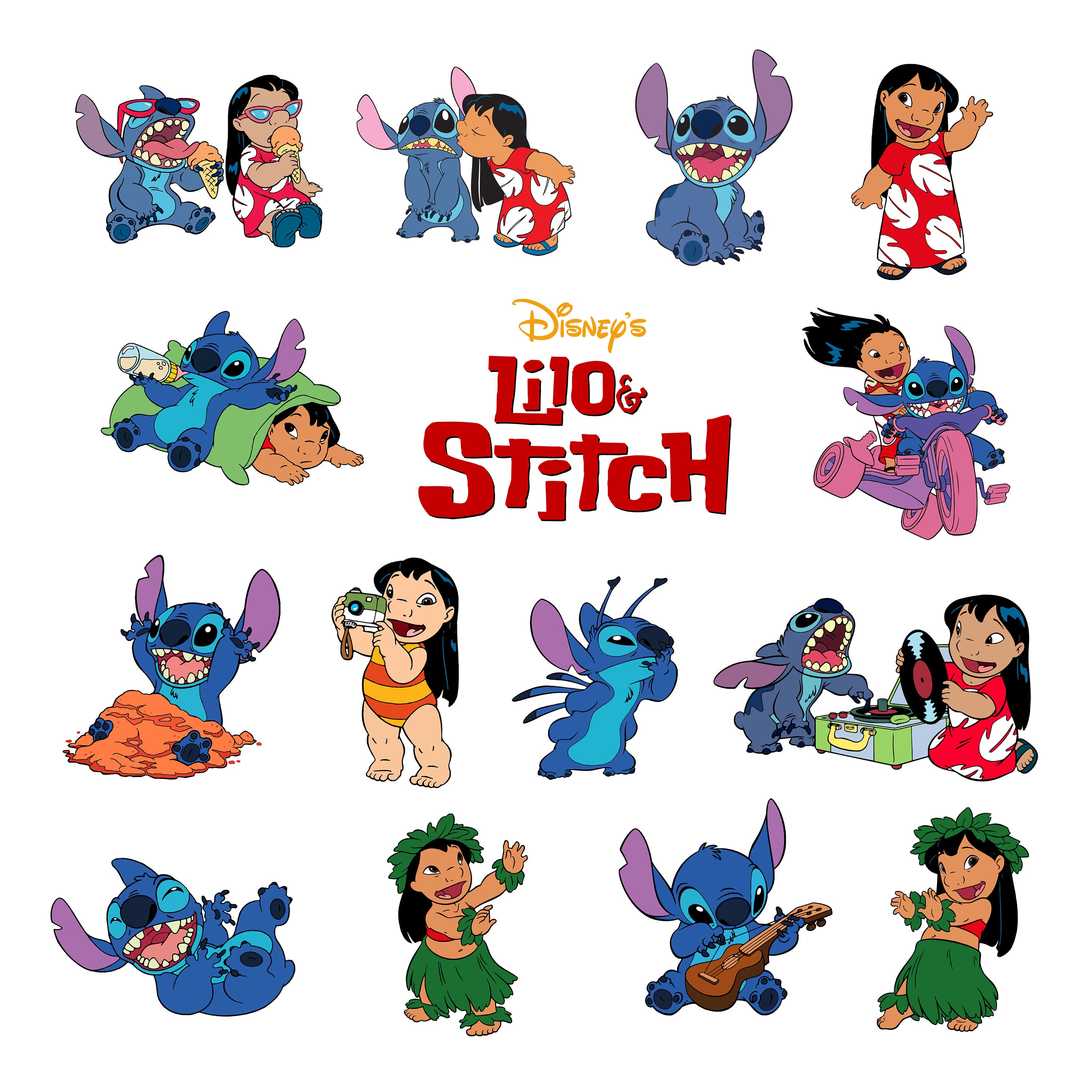 Download Lilo and Stitch Svg/Eps/Png/Jpg/ClipartsPrintable Silhouette