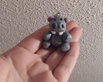 plush hippo keychain
