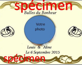 Customize wedding label made in the image of your theme