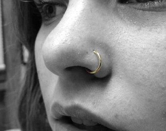 Small Rose Gold Nose Ring Nose Hoop 22 gauge Ring Cartilage Earring Septum Ring Nose Stud Helix Ring Earlobe Earring silver nose ring