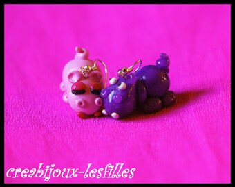 earring hipopotame jewelry birthday gift - free shipping