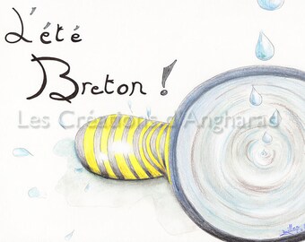 Humorous watercolor in this first day of summer