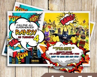 Lego Batman Invitations, Lego Batman Birthday, Lego Batman Invitations, Lego Batman Printables, Lego Batman Party, Lego Invite, Lego Batman