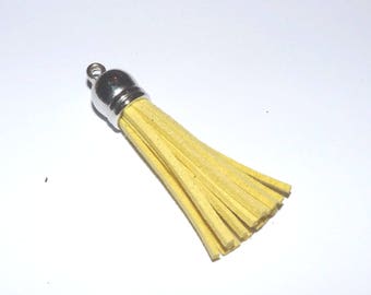 Length 6cm blue yellow suede tassel