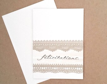 Congratulations birth or marriage - lace series card