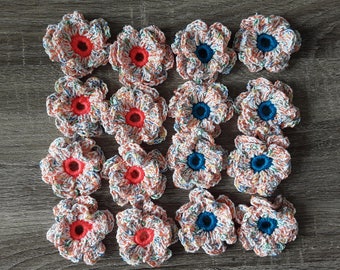 Set of 16 crochet flowers handmade