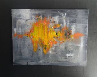 Electric Orange. .. Abstract painting on canvas