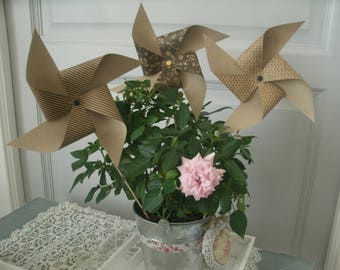 set of 3 windmills in paper No. 5