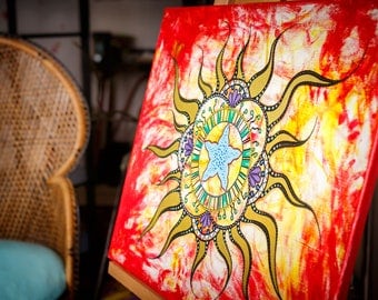 Blazing Sun painting - art mandala