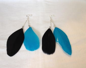 Feather chain earrings *...