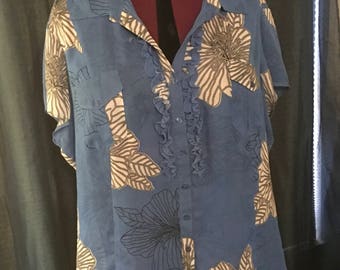 1980's plus size sheer blouse