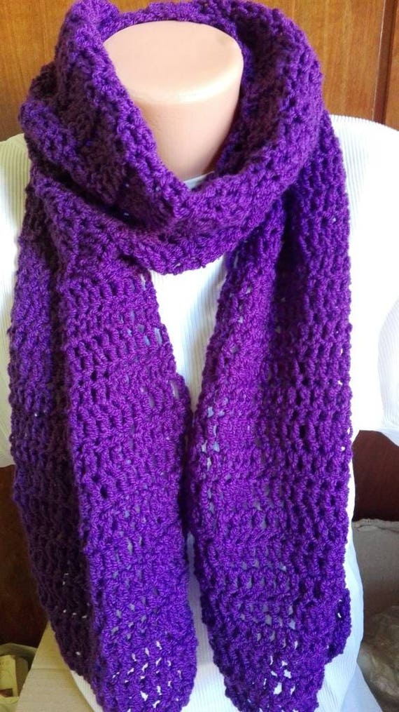 Purple scarf purple crochet scarf lilac scarf women scarf