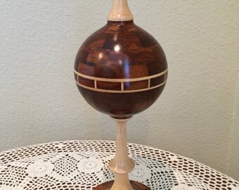 Turned wood finial decorative segmented woodtuning