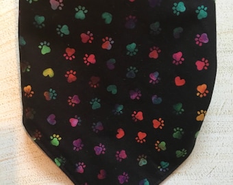 Multi-Colored Doggie Paws print bandana