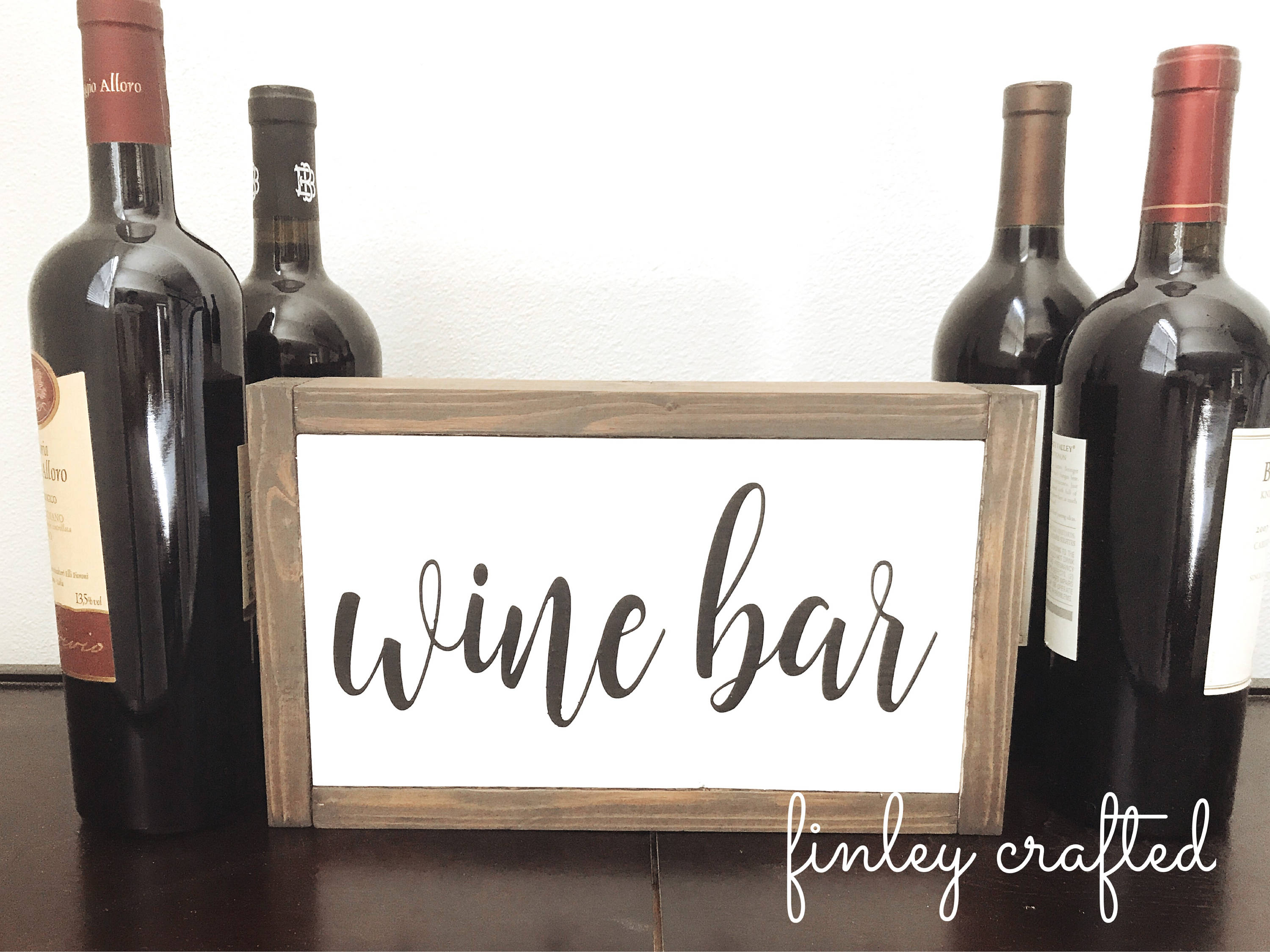 wine bar wood sign painted wood sign 7in x 11in