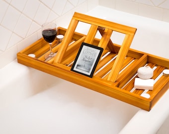 Cedar Bath Tray, Wood Caddy, handmade, rustic tray