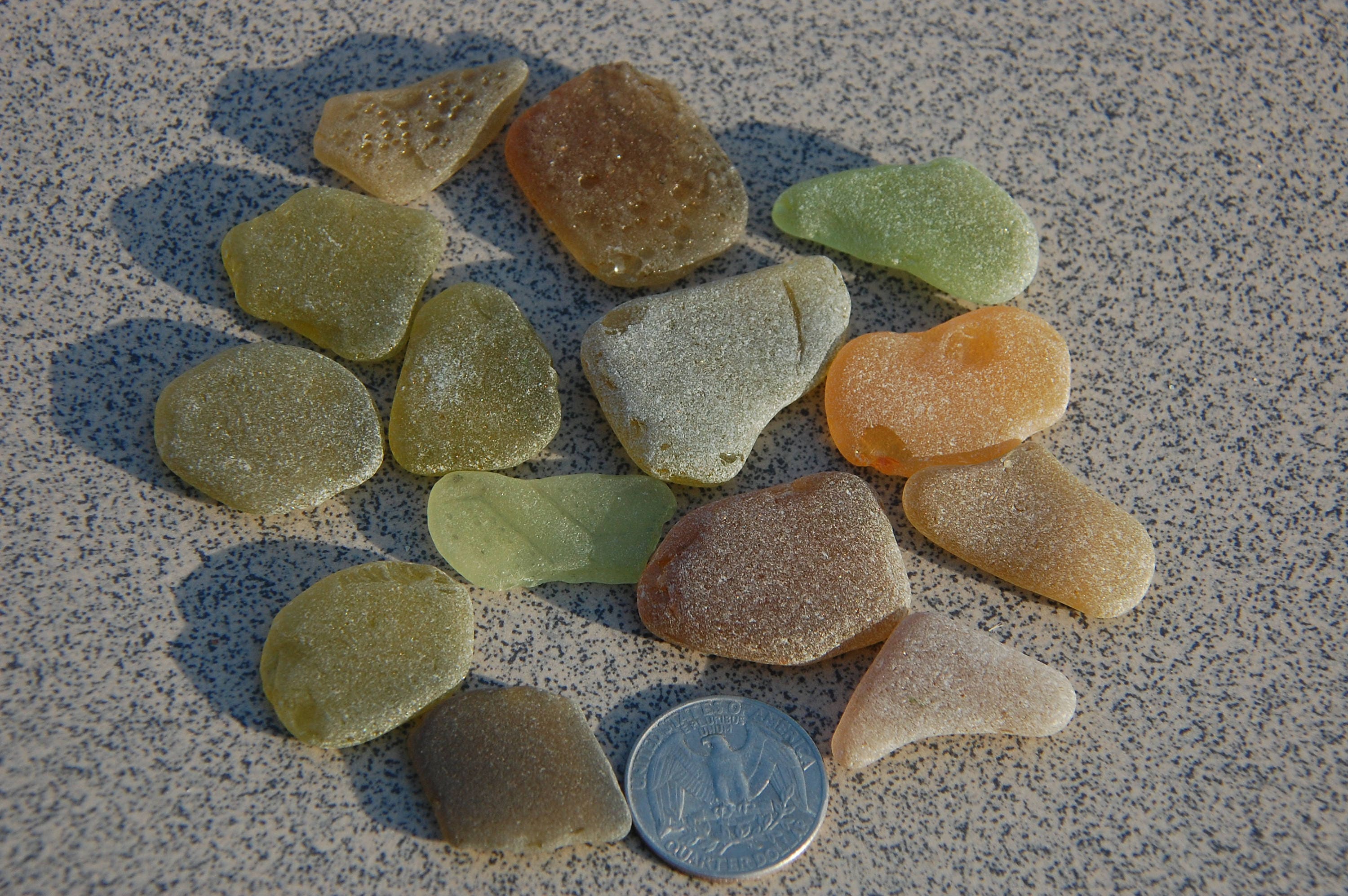 14 yellow sea glass/ yellow beach glass/ unique sea glass/ rare