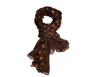 Brown Polka Dot Scarves