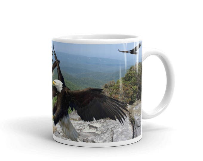 American Eagles Mug, Eagles in Flight Cup, Eagle Design Coffee Mug, Wildlife Java Jug, Perfect Gift for Animal Lovers, Great Gift Ideas