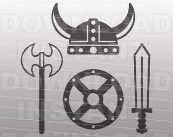Viking SVG File,Medieval Weapons SVG,Sword svg,Battle axe svg -Personal & Commercial Use- Vector svg Cut File for Silhouette Cricut Cutter