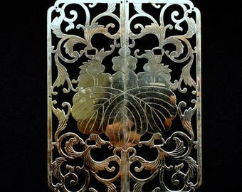 Japanese Metal Plate - Furniture Plates - Paulownia Flower Set of 2 (MP52)