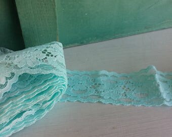 LIGHT BLUE/AQUA Lace 1 1/4 inch - 2 yards