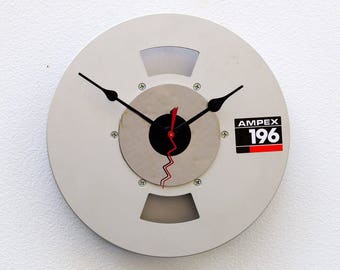 Recycled Aluminum Video Tape Reel Clock