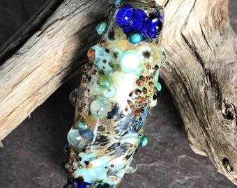 MIDNIGHT STROLL - Handmade Lampwork Focal Bead - 1 Focal Bead