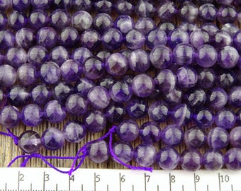 8mm Amethyst beads, Sage Amethyst beads, Chevron Amethyst Beads, Amethyst, Purple Beads, Natural Gemstone Beads #108