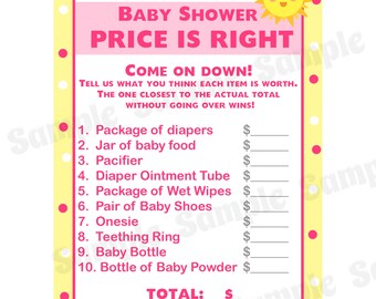 24 Personalized Baby Shower Price is Right Game Cards Zoo