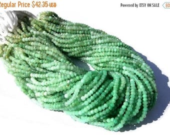 50% Off Sale 14 Inches Super Finest Natural Chrysoprase Micro Faceted Rondelles Size 3.5 - 4mm approx