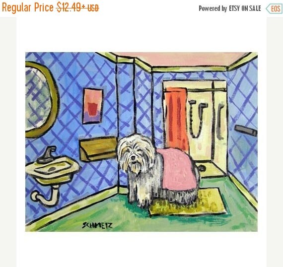 ON SALE 20 off Old English Sheepdog Drying off after a Bath