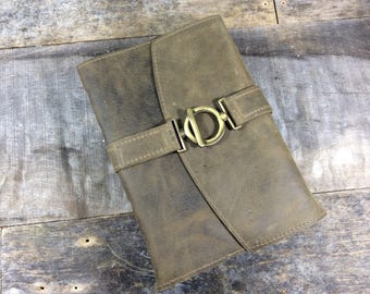 Eternity Ring Olive Leather Journal / Guest Book