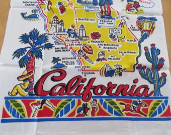 Vintage Souvenir Kitchen Tea Towel California MINT