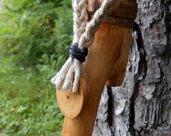 Hiking Stick, Wood Walking Stick with Natural finish, One-of-a-Kind outdoor Rustic Hiker, handmade wooden walking stick, hiking staff