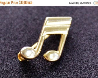 ON SALE Musical Note Pin, Gold tone, Vintage, Small (AC8)