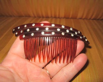 Vintage 1920s/30s Beautiful Art Deco Celluloid Rhinestone Hair Comb