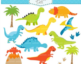 ON SALE Dinosaur Clip Art - Dinosaur clipart, boy dinosaur, cute Dinosaur Clip Art, Blue dinosaurs clip art, INSTANT Download