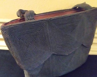 Vintage 1940s Corde Handbag Dark Brown