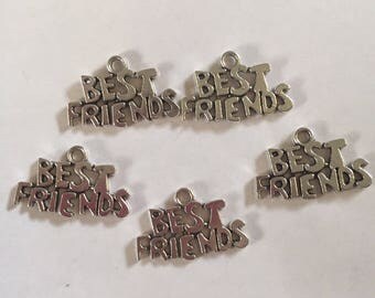 5 x Tibetan silver best friends charms